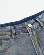 休閑直筒牛仔褲