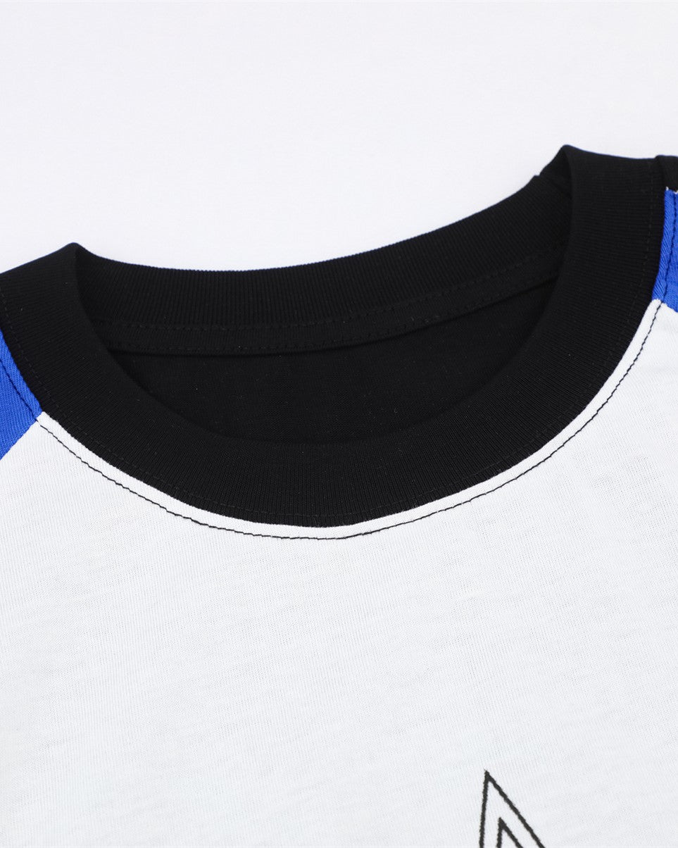 Retro sports colorblock short sleeves