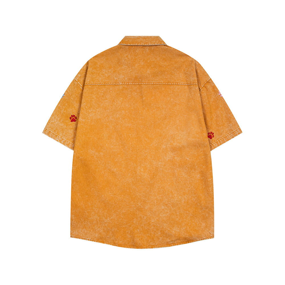 狗狗刺綉牛仔襯衫