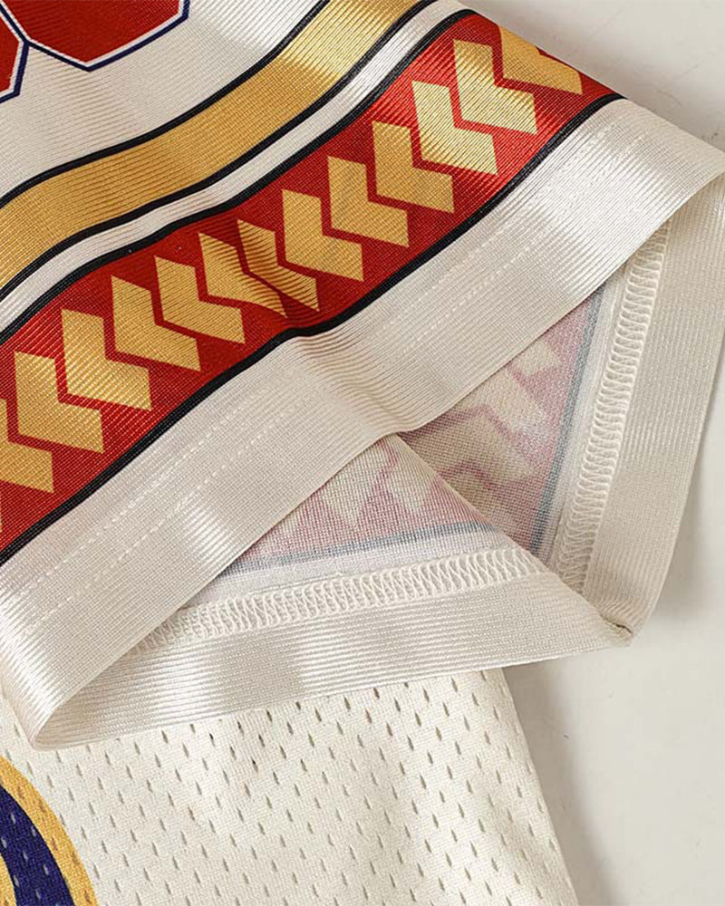 Retro print short sleeves