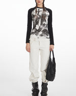 Women's Retro Print Raglan Sleeve Top