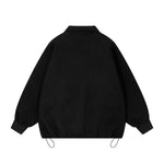 vintage badge stand collar jacket