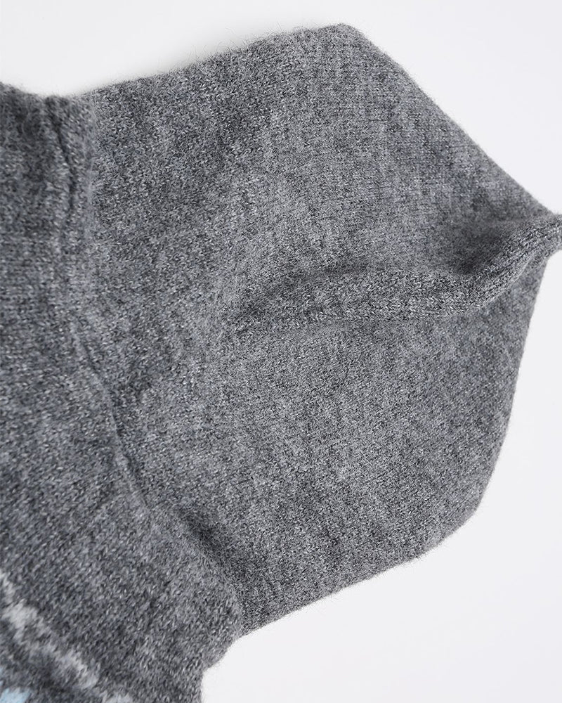Star jacquard hooded cardigan