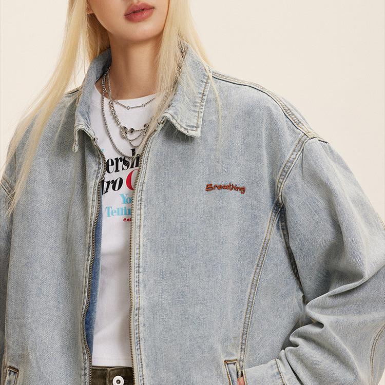 vintage lapel denim jacket