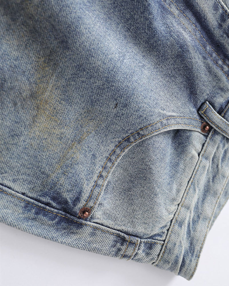 Distressed ripped jeans