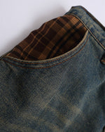 Lettering patchwork cropped trousers