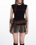 Retro slim sleeveless short sleeves