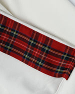 plaid panel hooded jacket