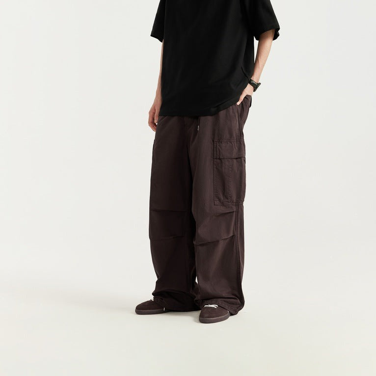 Vintage washed wide-leg cargo pants