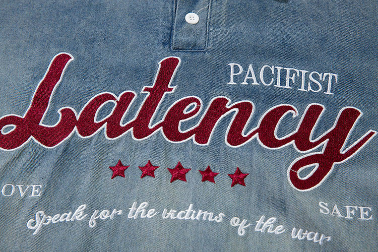 Retro washed lettering versatile long sleeves