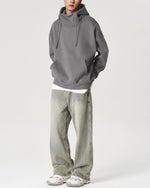 Retro half turtleneck hooded sweatshirt