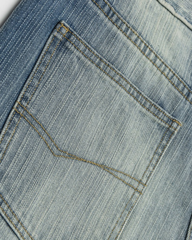 做舊直筒牛仔褲