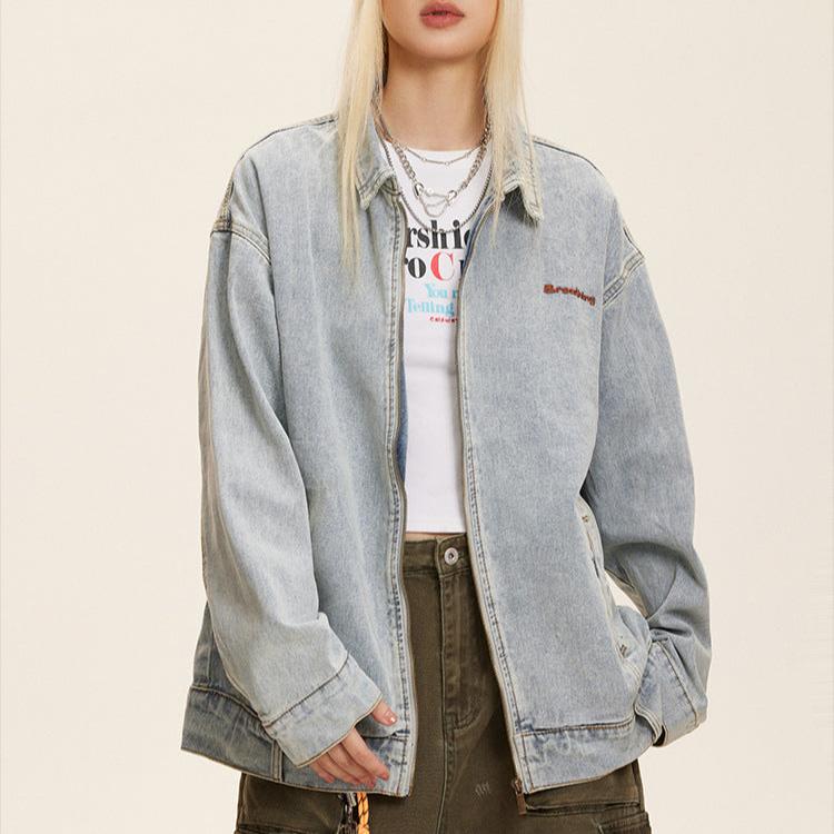 vintage lapel denim jacket