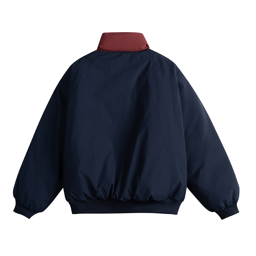 Color-blocked cotton-padded jacket