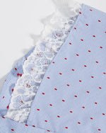 Cat Embroidered Short-Sleeve Shirt