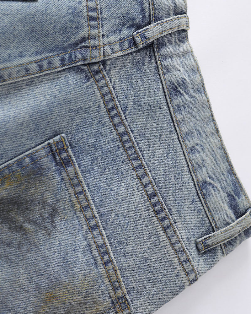 Distressed ripped jeans