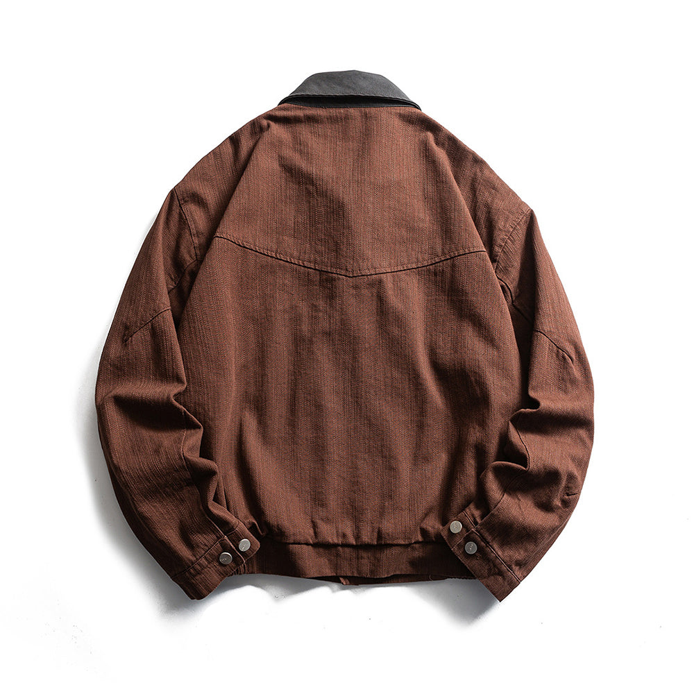 Patchwork lapel coat