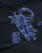 格子拼接翻領衛衣