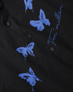 Vintage butterfly print long-sleeved shirt