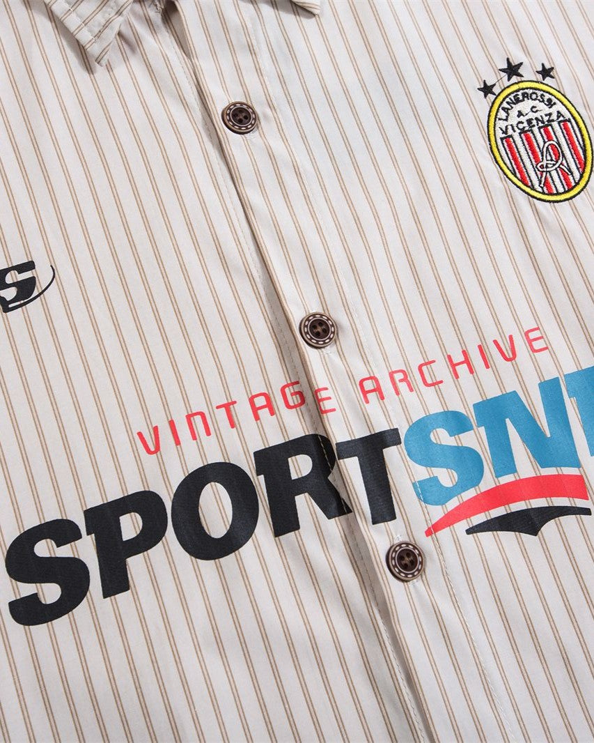 Vintage Stripe Badge Short Sleeve Shirt