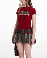 Lettering print crew neck short sleeves