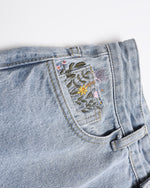 Washed straight jeans