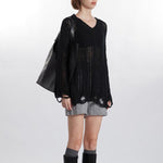 Lazy hollow knitted sweater (women's style)