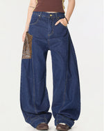 Panelled wide-leg trousers