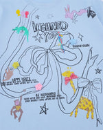 손으로 그린 ​​나비 반팔