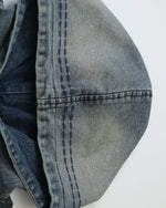 水洗牛仔連帽衛衣