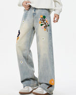 復古牛仔直筒長褲