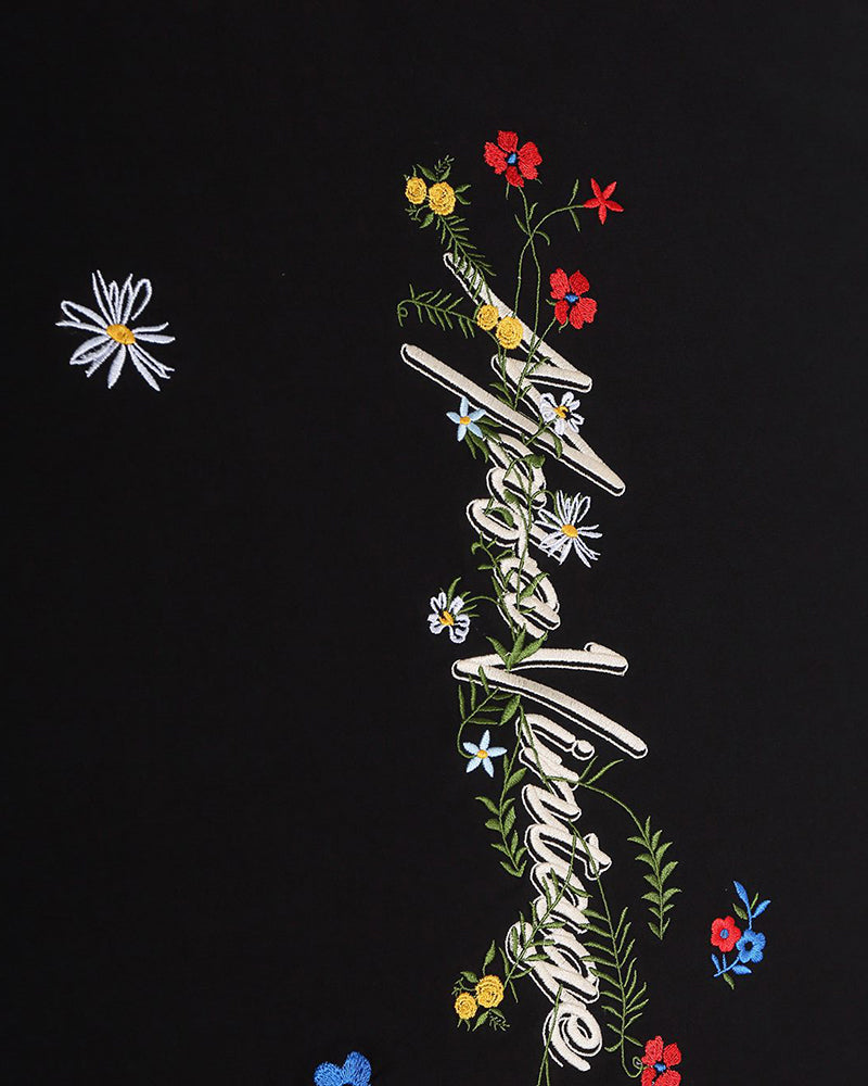 Floral embroidered short sleeves