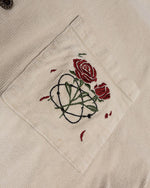 Rose embroidered long-sleeved shirt