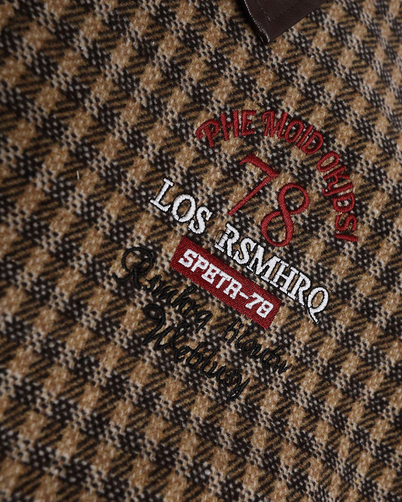 Retro color-blocked lapel coat