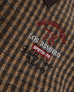 Retro color-blocked lapel coat