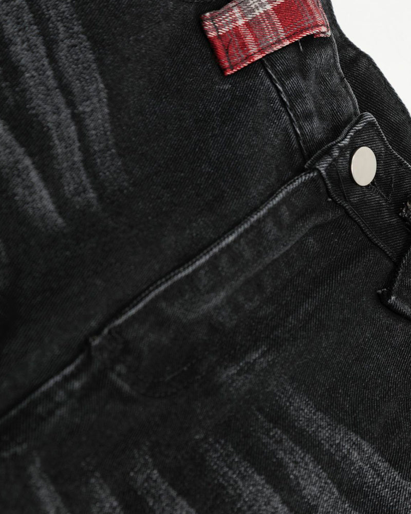 Vintage washed denim trousers