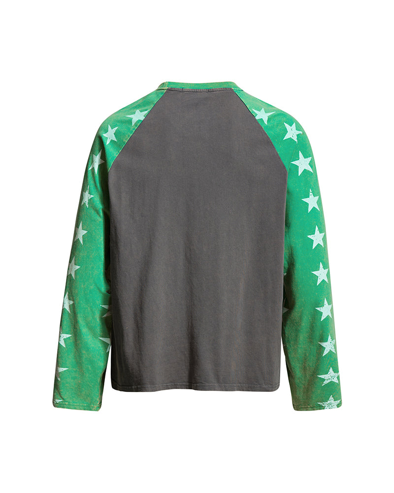 Color-blocked casual versatile long-sleeved shirt