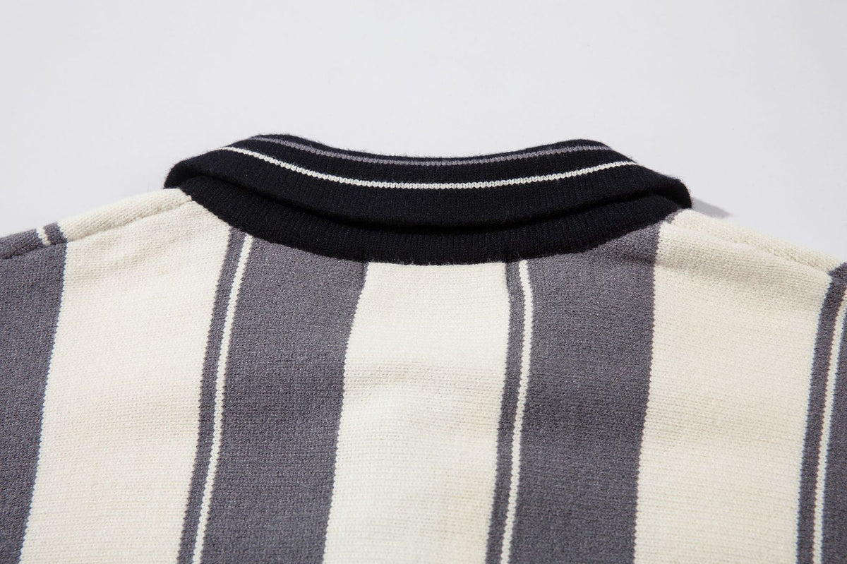 Retro contrast striped sweater