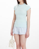 Slim-fit versatile printed short sleeves