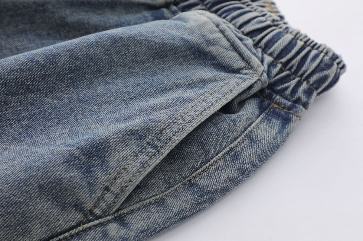 American washed distressed jeans