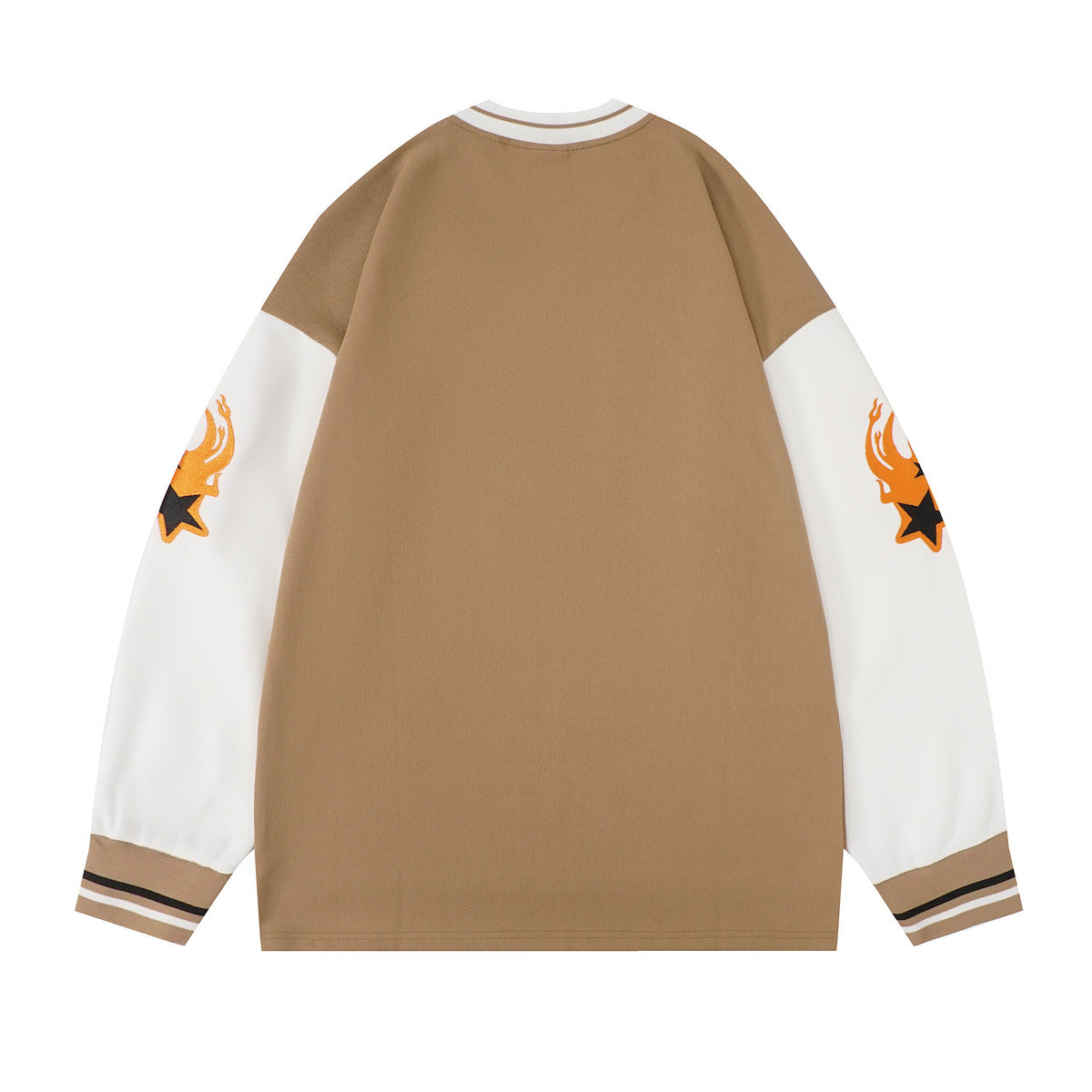 Retro letter contrast long sleeves