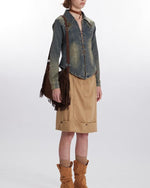 Retro denim casual shirt (women's style)