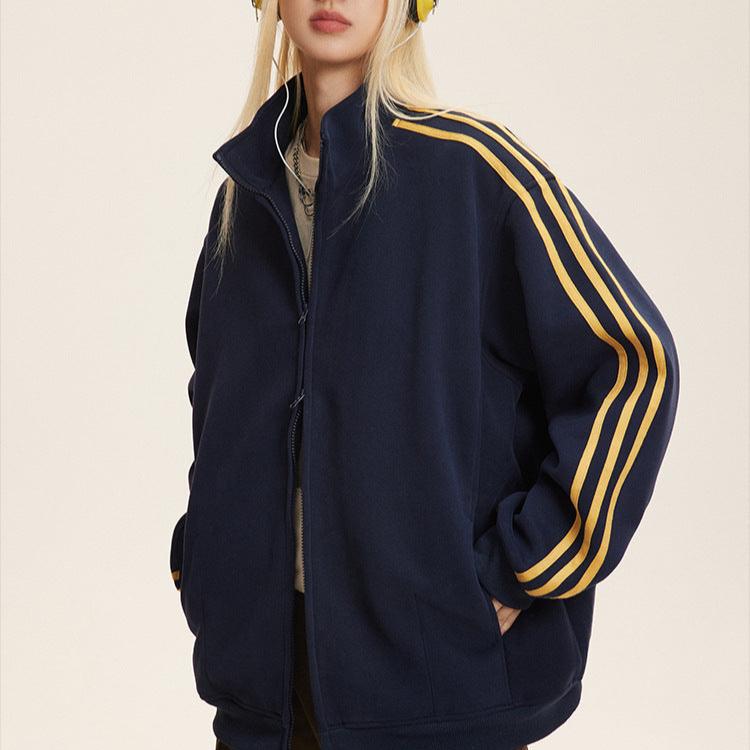 Retro sports three-stripe jacket