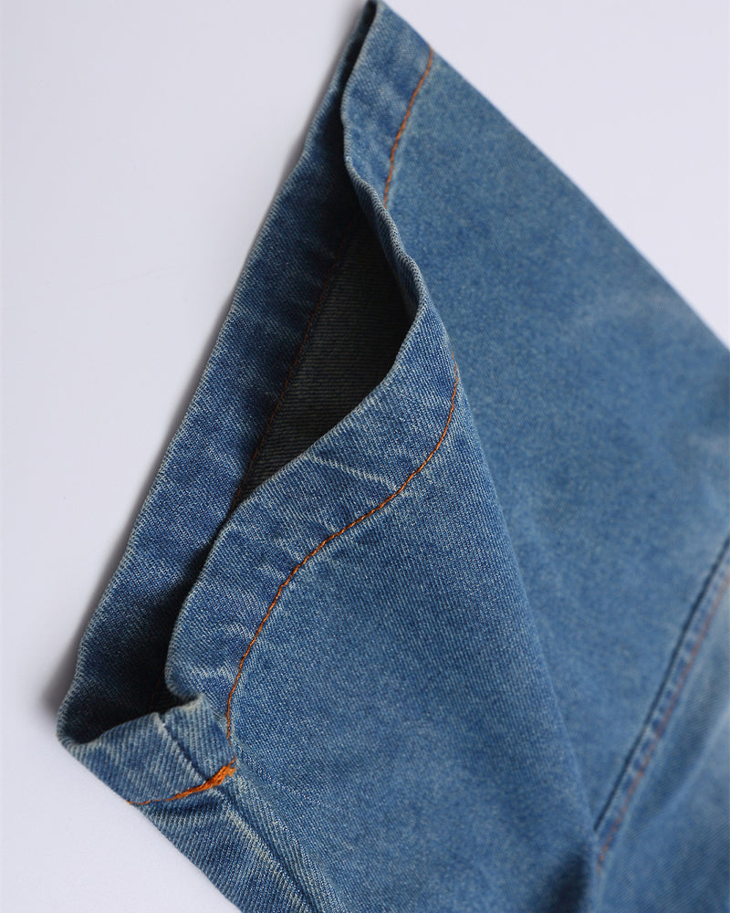 Star Letter Denim Short Sleeve