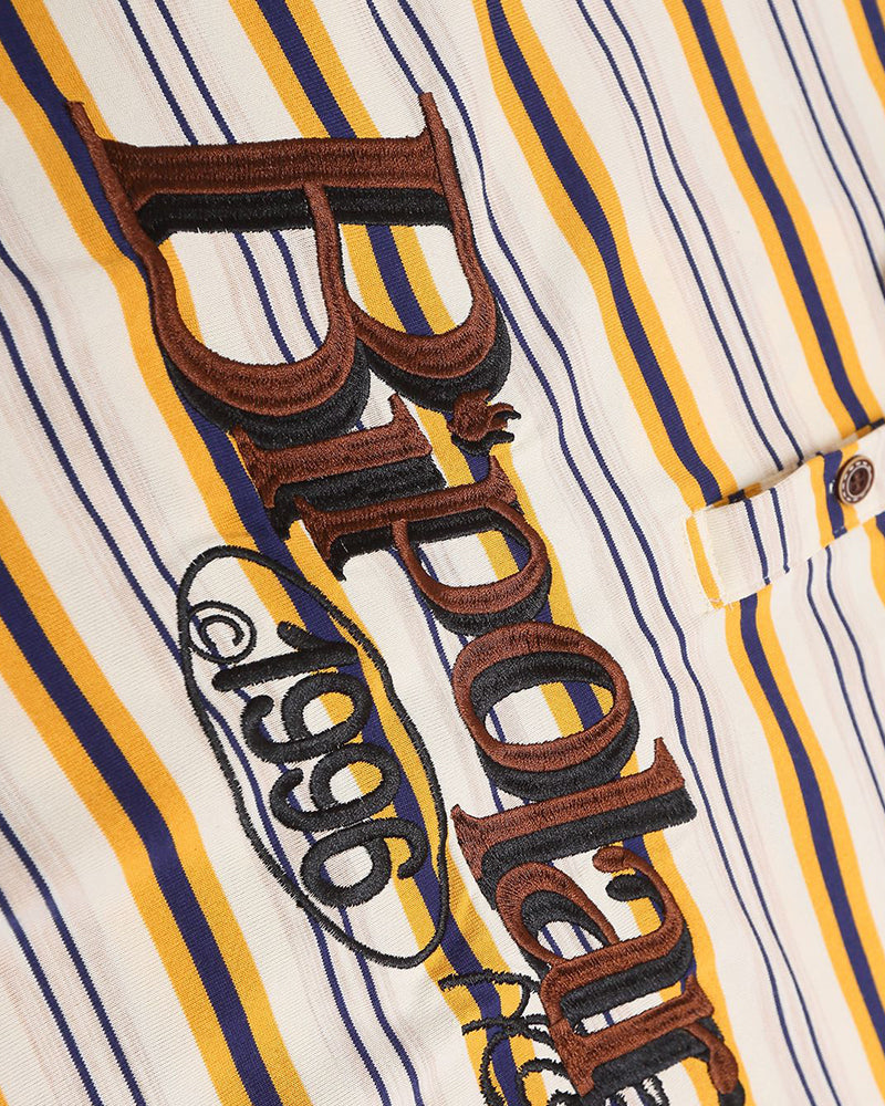 Lettering embroidered polo short sleeves