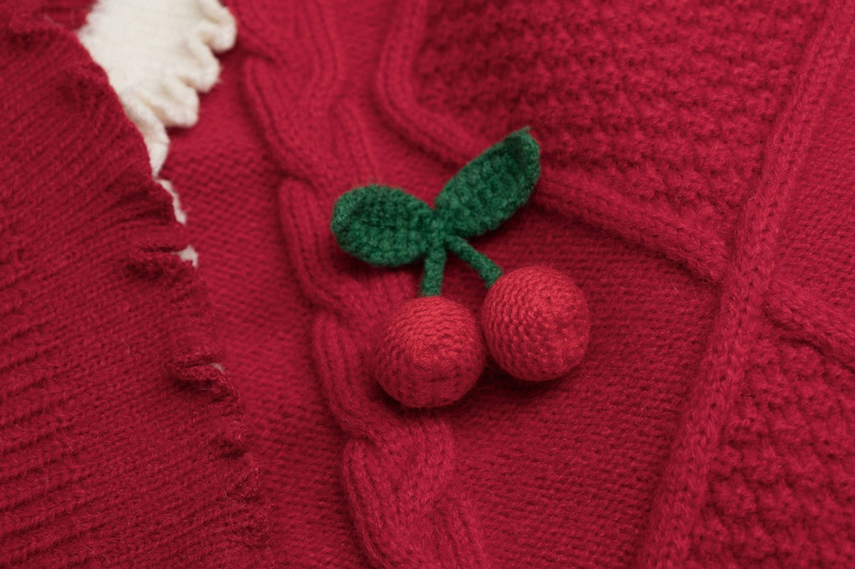 Cute cherry sweater cardigan