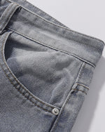 Raw edge straight cropped shorts