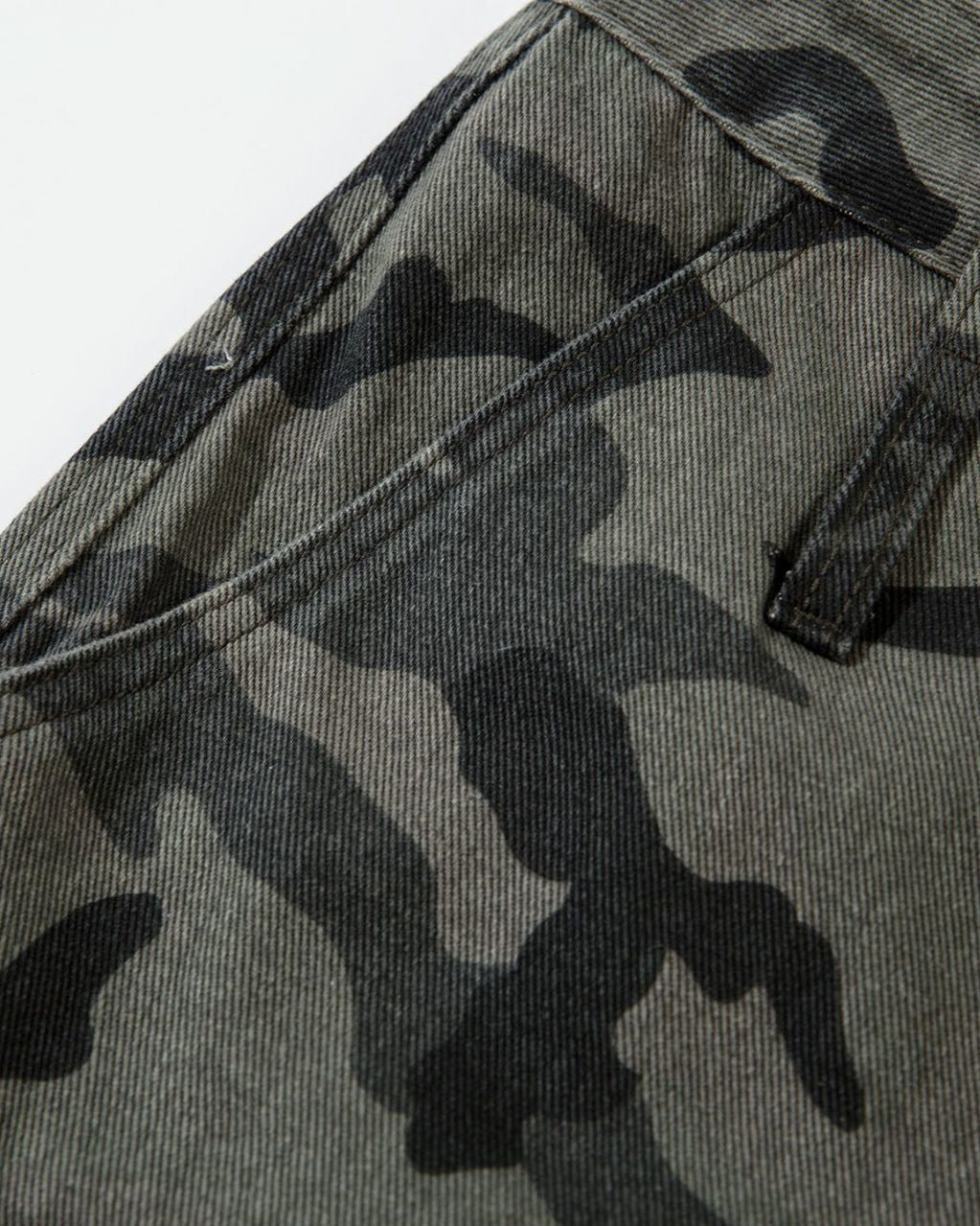 Vintage washed camouflage shorts