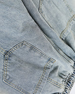 拼接撞色寬鬆牛仔褲