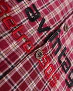 Gradient plaid short-sleeved shirt